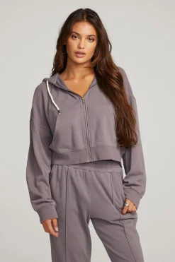 Best Sale Chaser Brand Abilene Purple Sage Zip Up Hoodie