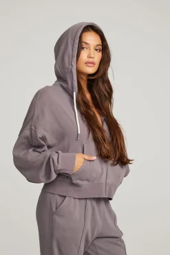 Best Sale Chaser Brand Abilene Purple Sage Zip Up Hoodie