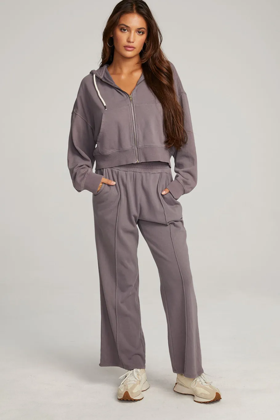 Best Sale Chaser Brand Abilene Purple Sage Zip Up Hoodie
