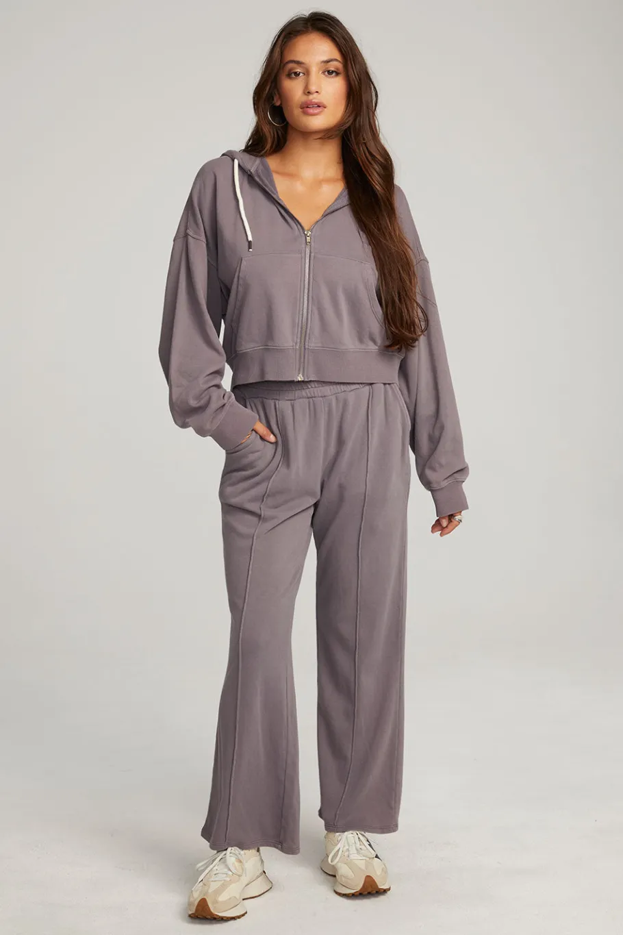 Best Sale Chaser Brand Abilene Purple Sage Zip Up Hoodie