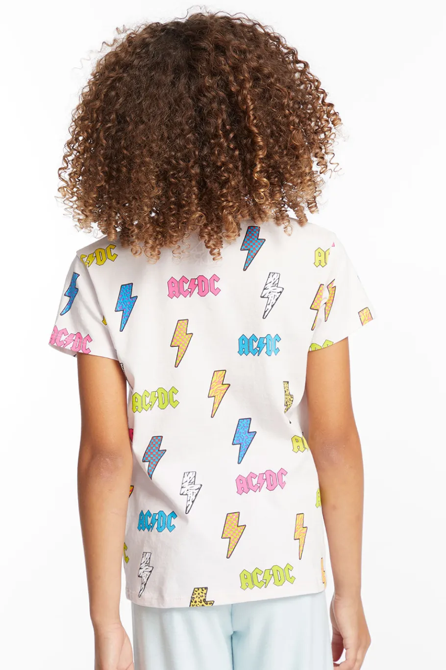 Best Sale Chaser Brand AC/DC All Over Logos Girls Tee