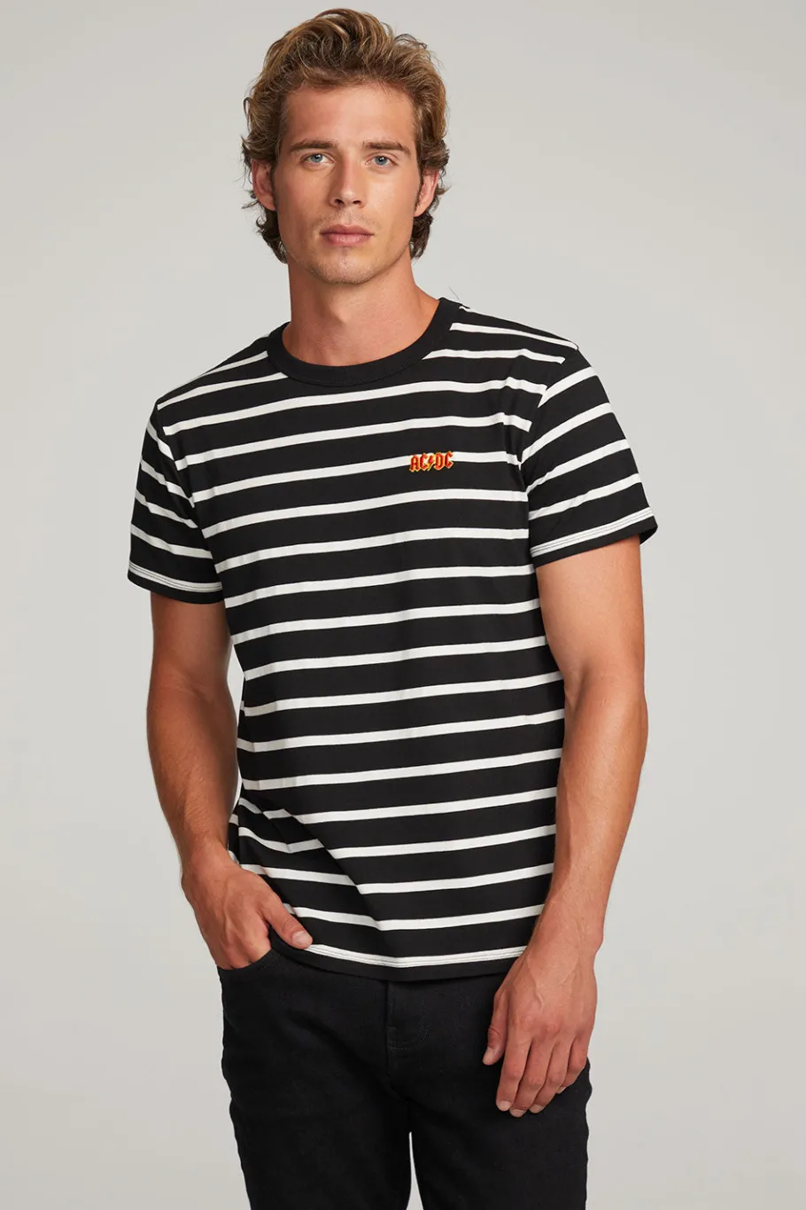 Shop Chaser Brand AC/DC Embroidered Logo Mens Tee