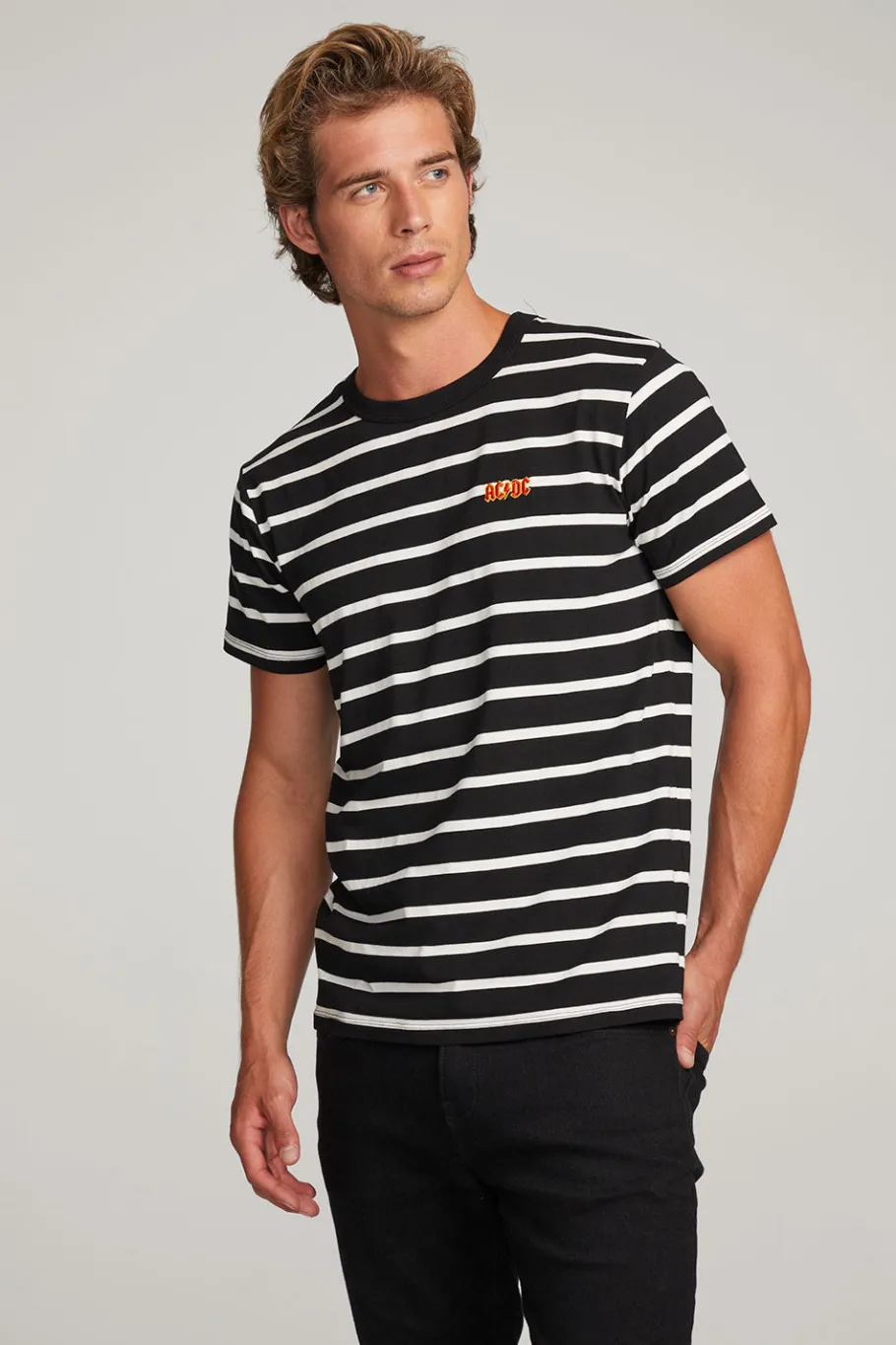 Shop Chaser Brand AC/DC Embroidered Logo Mens Tee