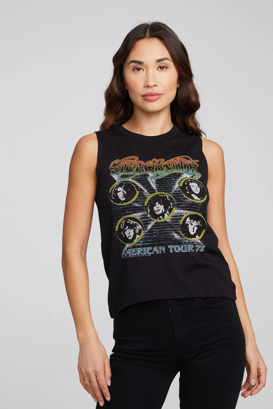 Shop Chaser Brand Aerosmith American Tour Muscle Crop
