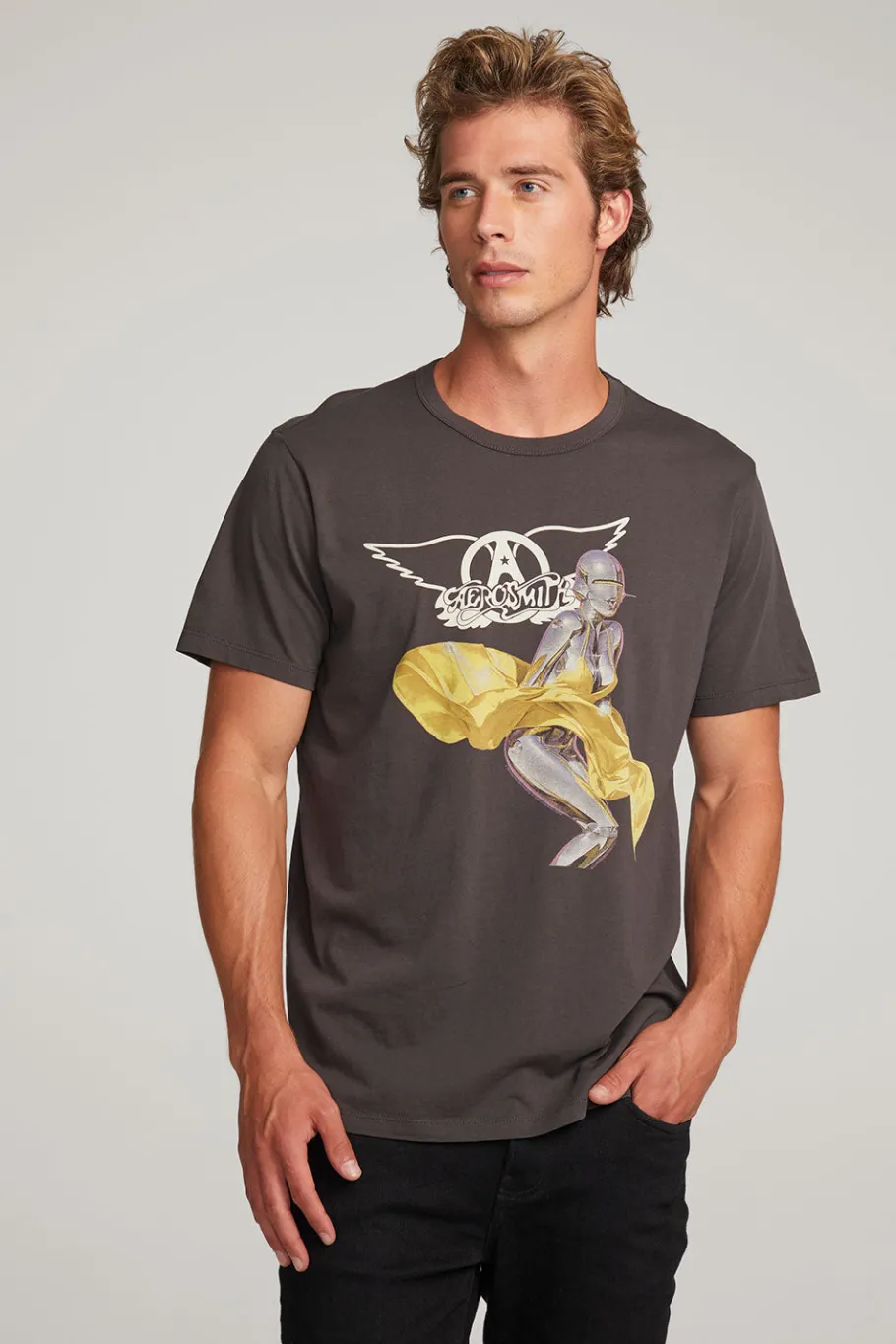 New Chaser Brand Aerosmith Just Push Play Mens Tee
