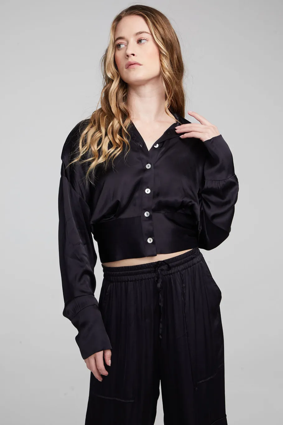 Best Sale Chaser Brand Agnes Shadow Black Blouse