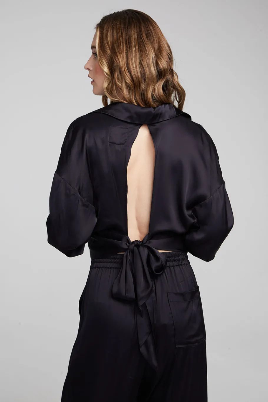 Best Sale Chaser Brand Agnes Shadow Black Blouse