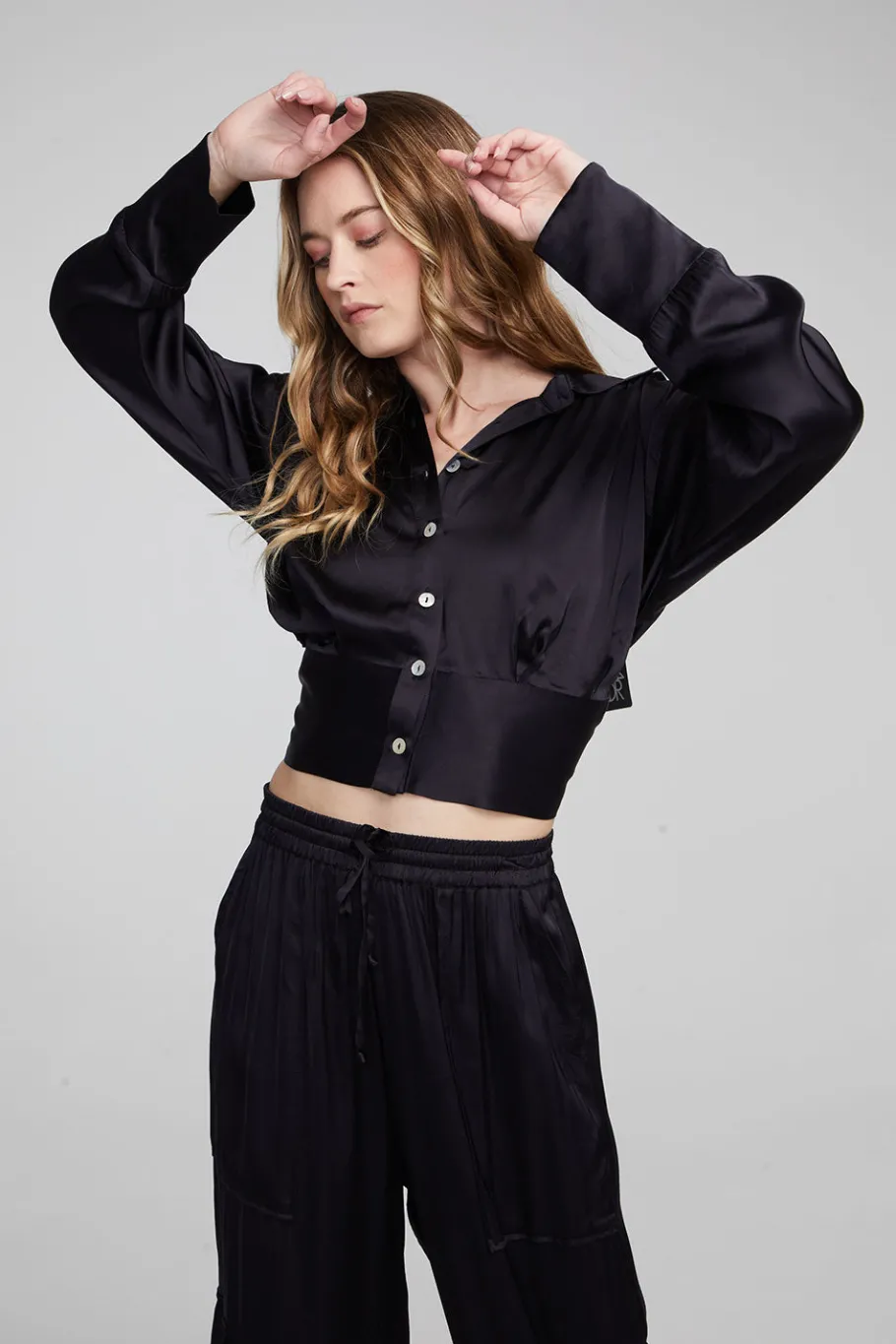 Best Sale Chaser Brand Agnes Shadow Black Blouse