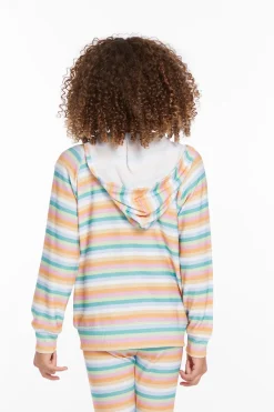Online Chaser Brand Alana Sunset Stripe Girls Zip Up Hoodie