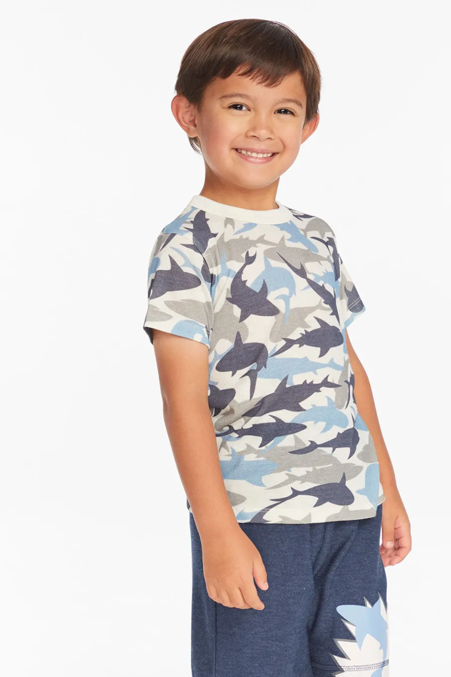 Discount Chaser Brand All Over Camo Shark Boys Tee