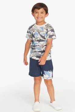 Discount Chaser Brand All Over Camo Shark Boys Tee