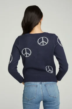 Shop Chaser Brand All Over Peace Intarsia Sweater