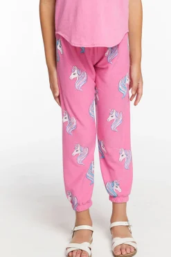 Cheap Chaser Brand All Over Unicorn Girls Cozy Knit Sweatpant