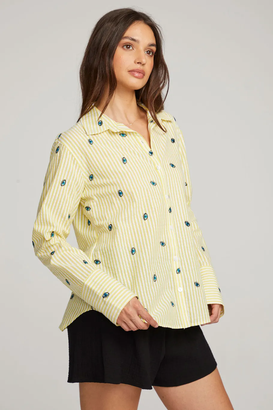 Cheap Chaser Brand Allover Eye Button Down