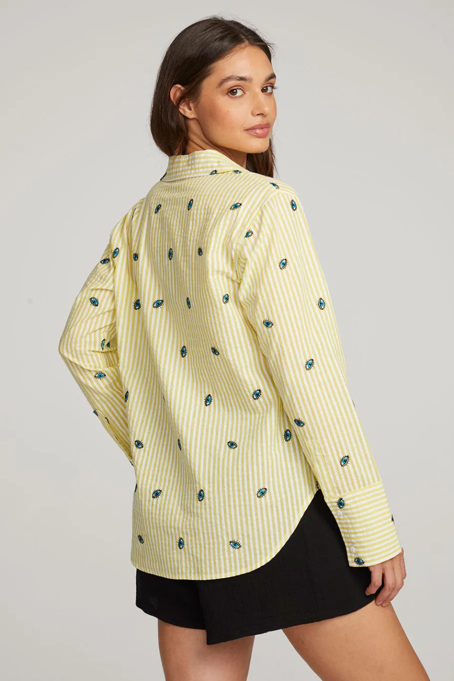 Cheap Chaser Brand Allover Eye Button Down