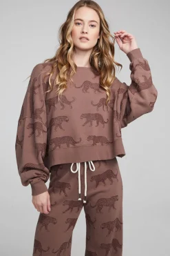 Best Sale Chaser Brand Allover Leopards Fleece Pullover