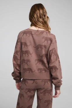 Best Sale Chaser Brand Allover Leopards Fleece Pullover