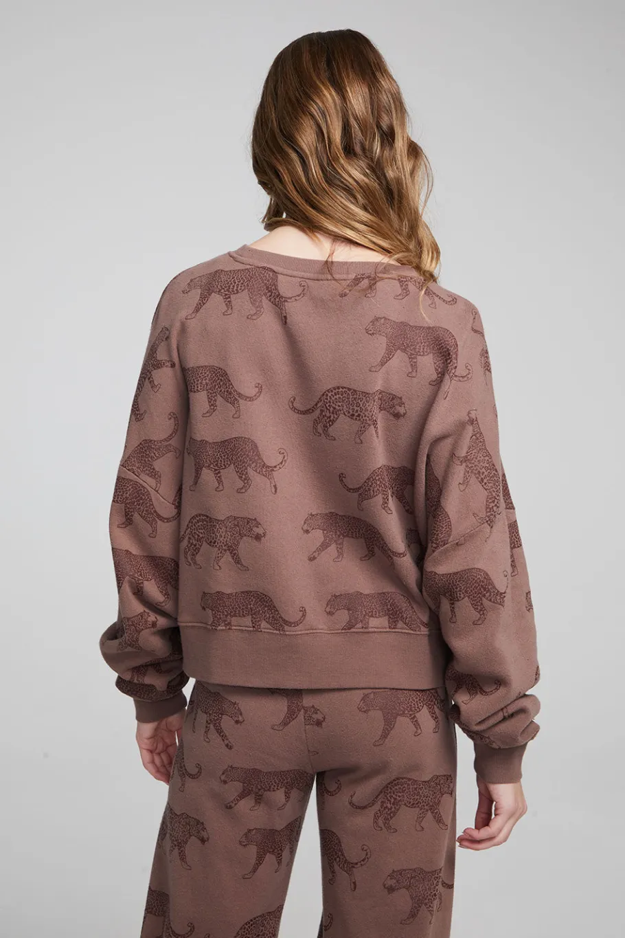 Best Sale Chaser Brand Allover Leopards Fleece Pullover