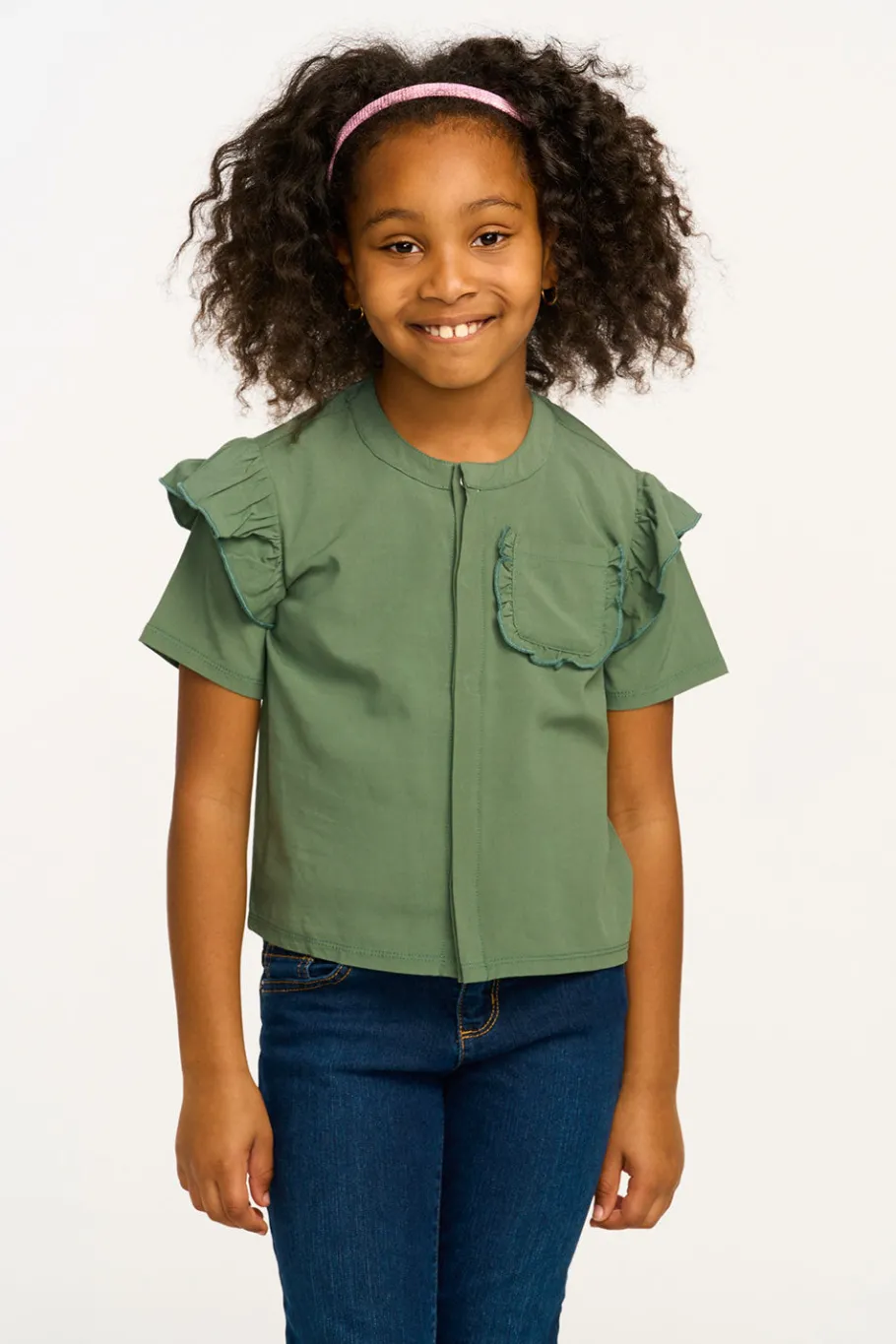 Sale Chaser Brand Anise Dark Forest Ruffle Top