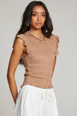 Best Sale Chaser Brand Ann Warm Taupe Blouse