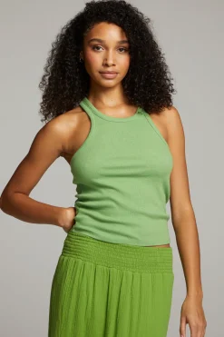 New Chaser Brand August Piquant Green Tank Top