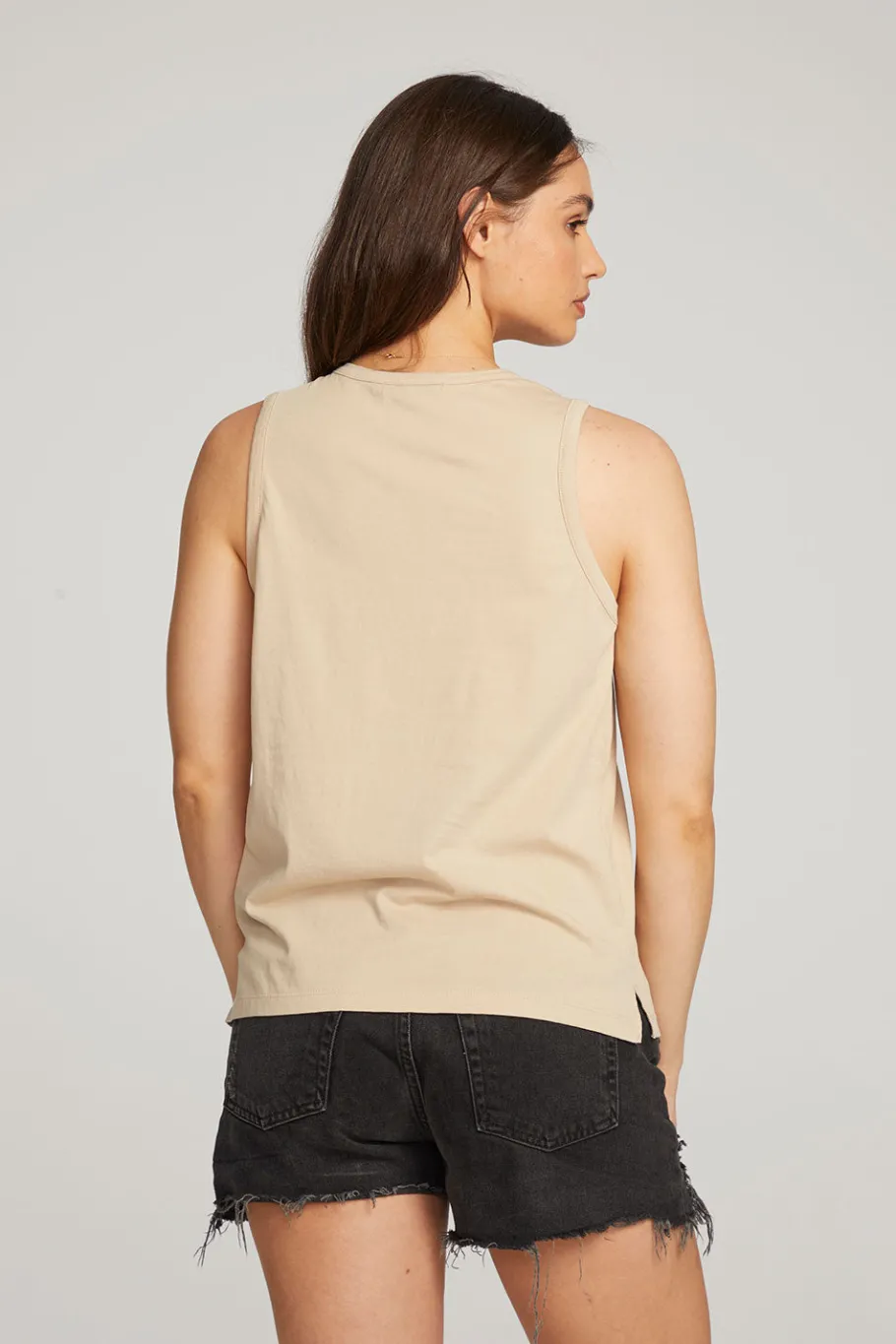 Discount Chaser Brand Basic Cappuccino Slit Tank