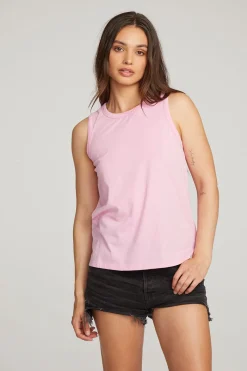 Clearance Chaser Brand Basic Pastel Lavender Slit Tank