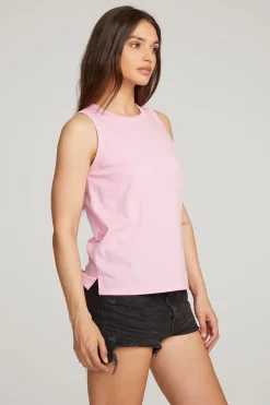 Clearance Chaser Brand Basic Pastel Lavender Slit Tank