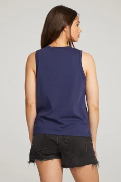 Hot Chaser Brand Basic Sapphire Slit Tank
