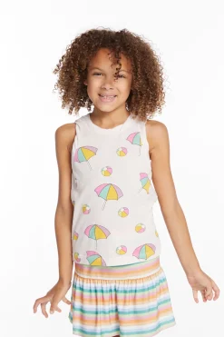 Discount Chaser Brand Beach Balls & Umbrellas Girls Tank Top
