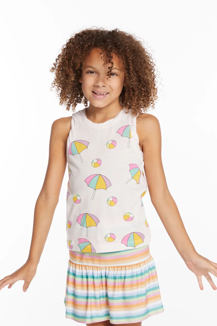 Discount Chaser Brand Beach Balls & Umbrellas Girls Tank Top