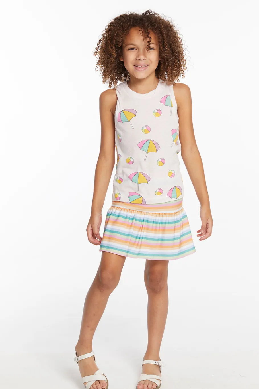 Discount Chaser Brand Beach Balls & Umbrellas Girls Tank Top