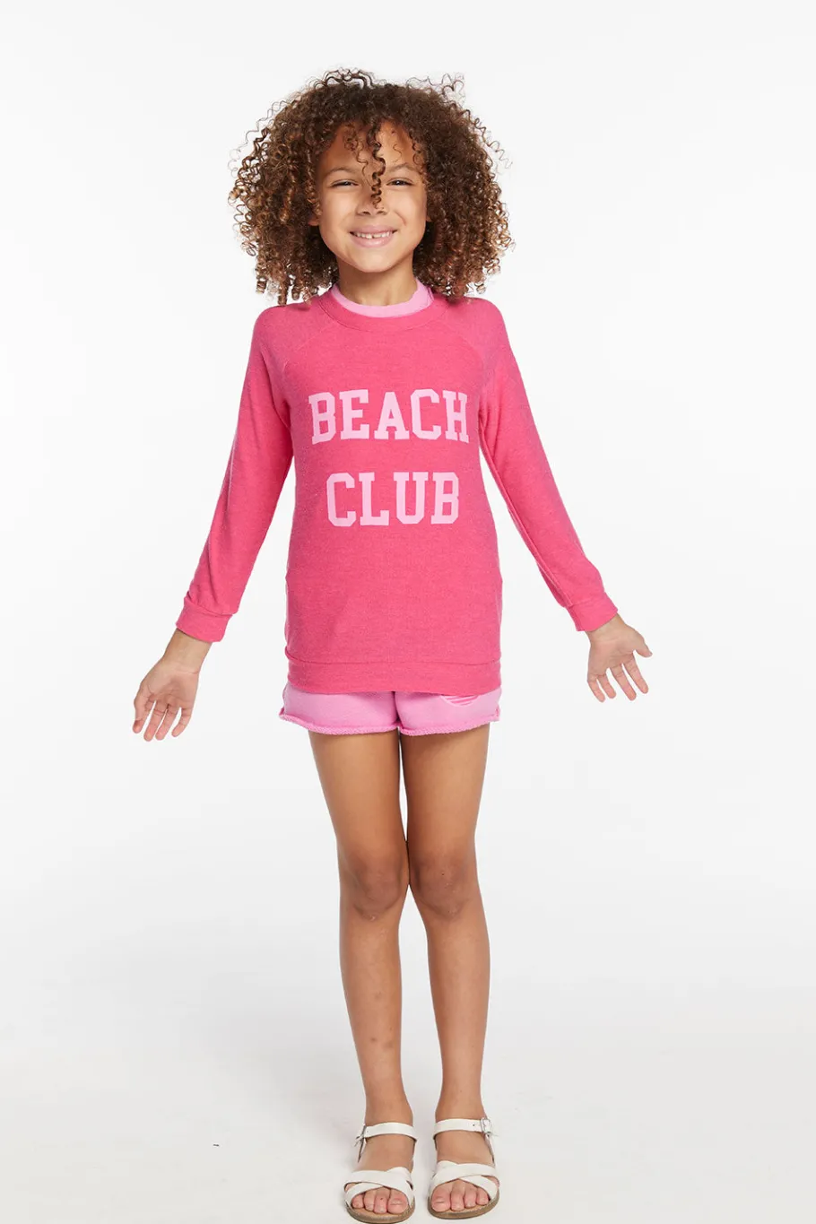 New Chaser Brand Beach Club Girls Cozy Knit Raglan Pullover
