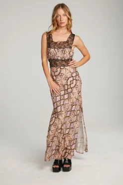 Clearance Chaser Brand Belle Python Print Maxi Dress