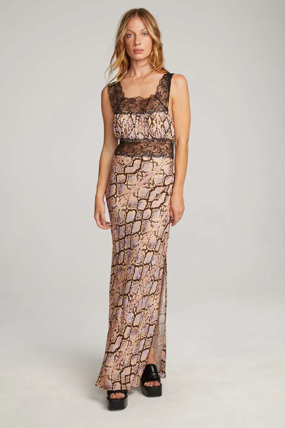Clearance Chaser Brand Belle Python Print Maxi Dress