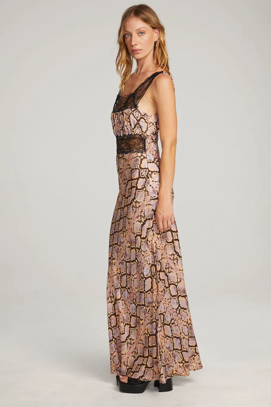 Clearance Chaser Brand Belle Python Print Maxi Dress
