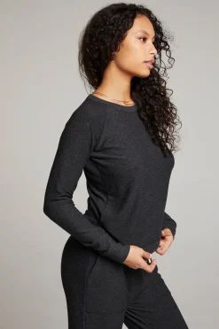 Cheap Chaser Brand Black Long Sleeve Raglan Pullover