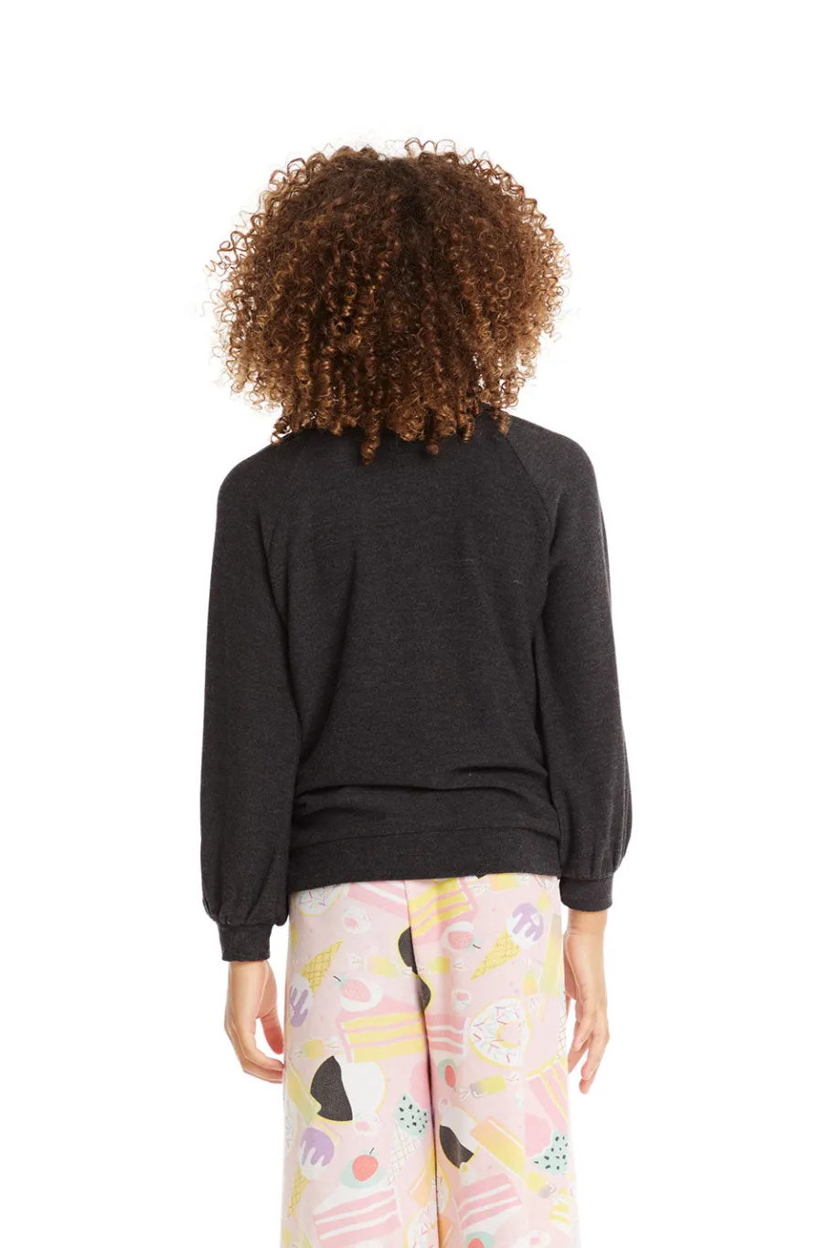 Discount Chaser Brand Blouson Sleeve Licorice Raglan Pullover