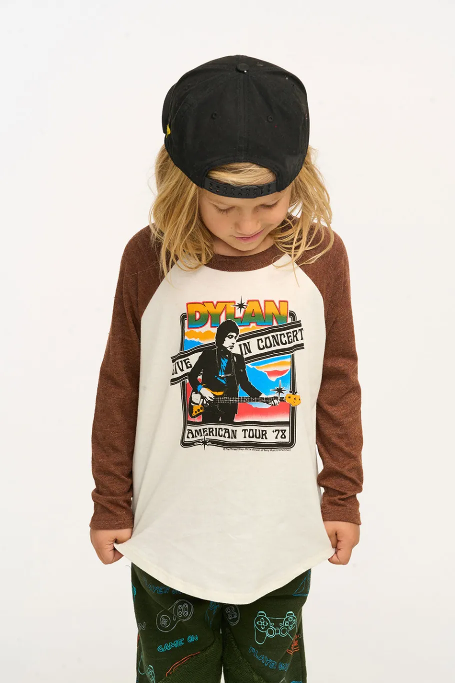 Best Sale Chaser Brand Bob Dylan Live In Concert Boys Baseball Tee