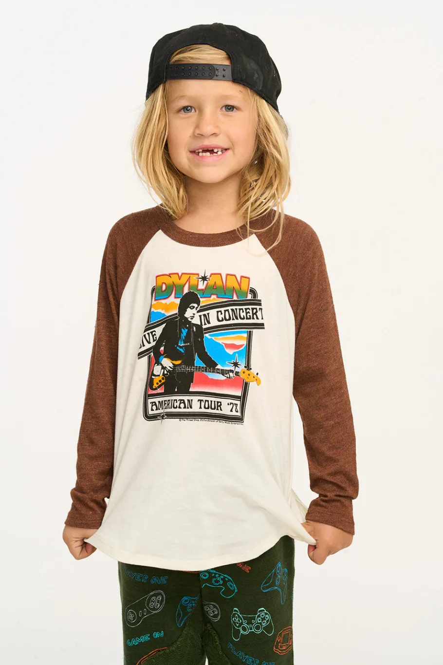 Best Sale Chaser Brand Bob Dylan Live In Concert Boys Baseball Tee
