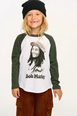 Fashion Chaser Brand Bob Marley Portrait Boys Baseball Tee