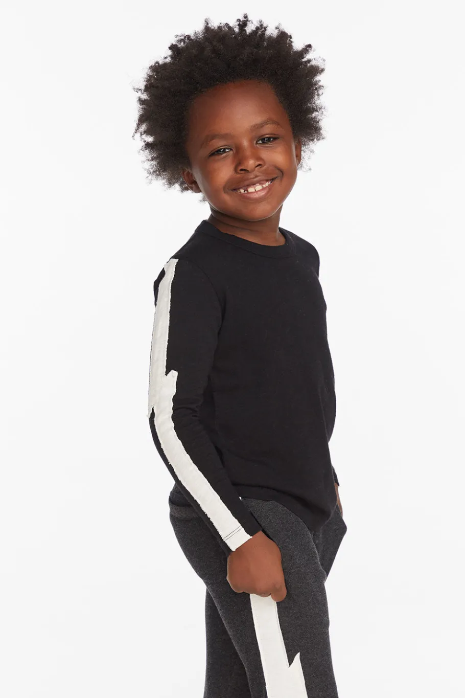 Shop Chaser Brand Bolt Crew Neck Licorice Long Sleeve Tee