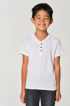 Sale Chaser Brand Boys Bella Jersey Short Sleeve Henley With Cocount Buttons