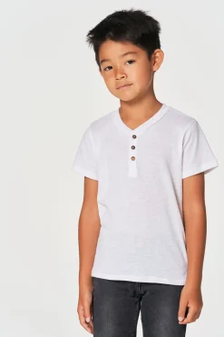 Sale Chaser Brand Boys Bella Jersey Short Sleeve Henley With Cocount Buttons