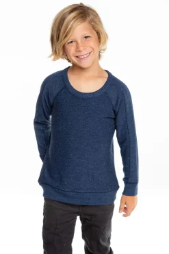 Sale Chaser Brand Boys Cozy Knit Long Sleeve Rib Panel Raglan Pullover