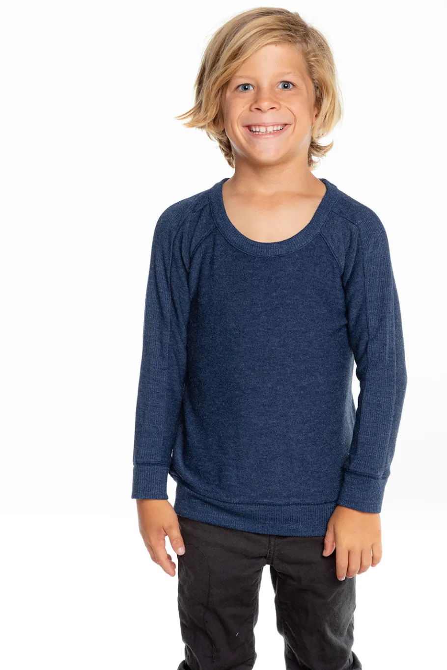 Sale Chaser Brand Boys Cozy Knit Long Sleeve Rib Panel Raglan Pullover