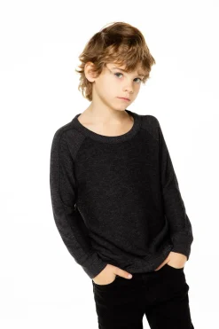 Clearance Chaser Brand Boys Cozy Knit Long Sleeve Rib Panel Raglan Pullover