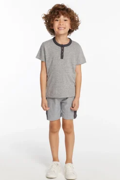 Flash Sale Chaser Brand Boys Heather Grey Short Sleeve Henley