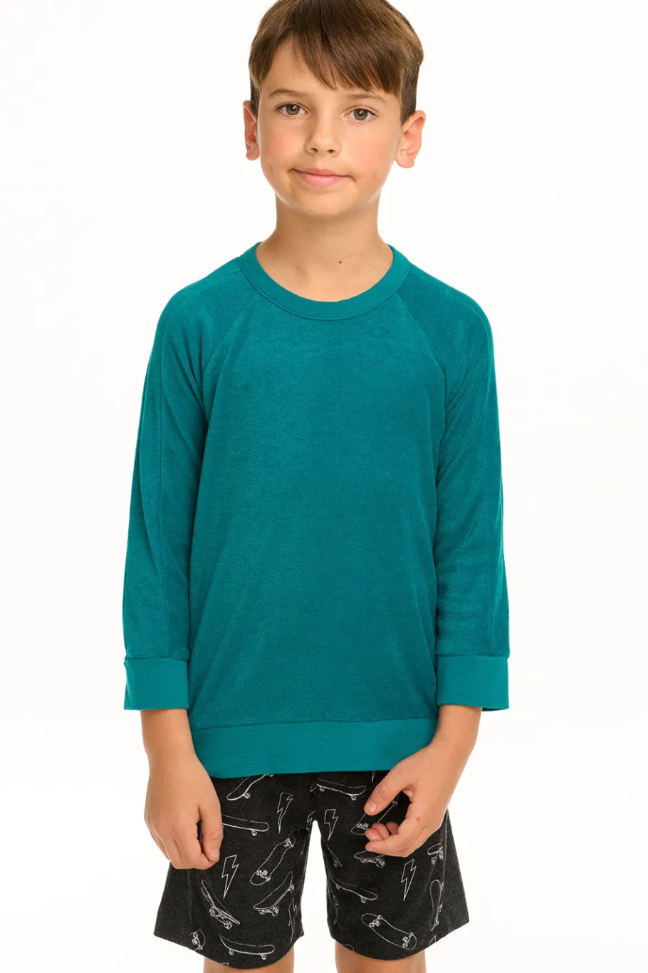 Cheap Chaser Brand Boy's Lake Green Raglan Pullover