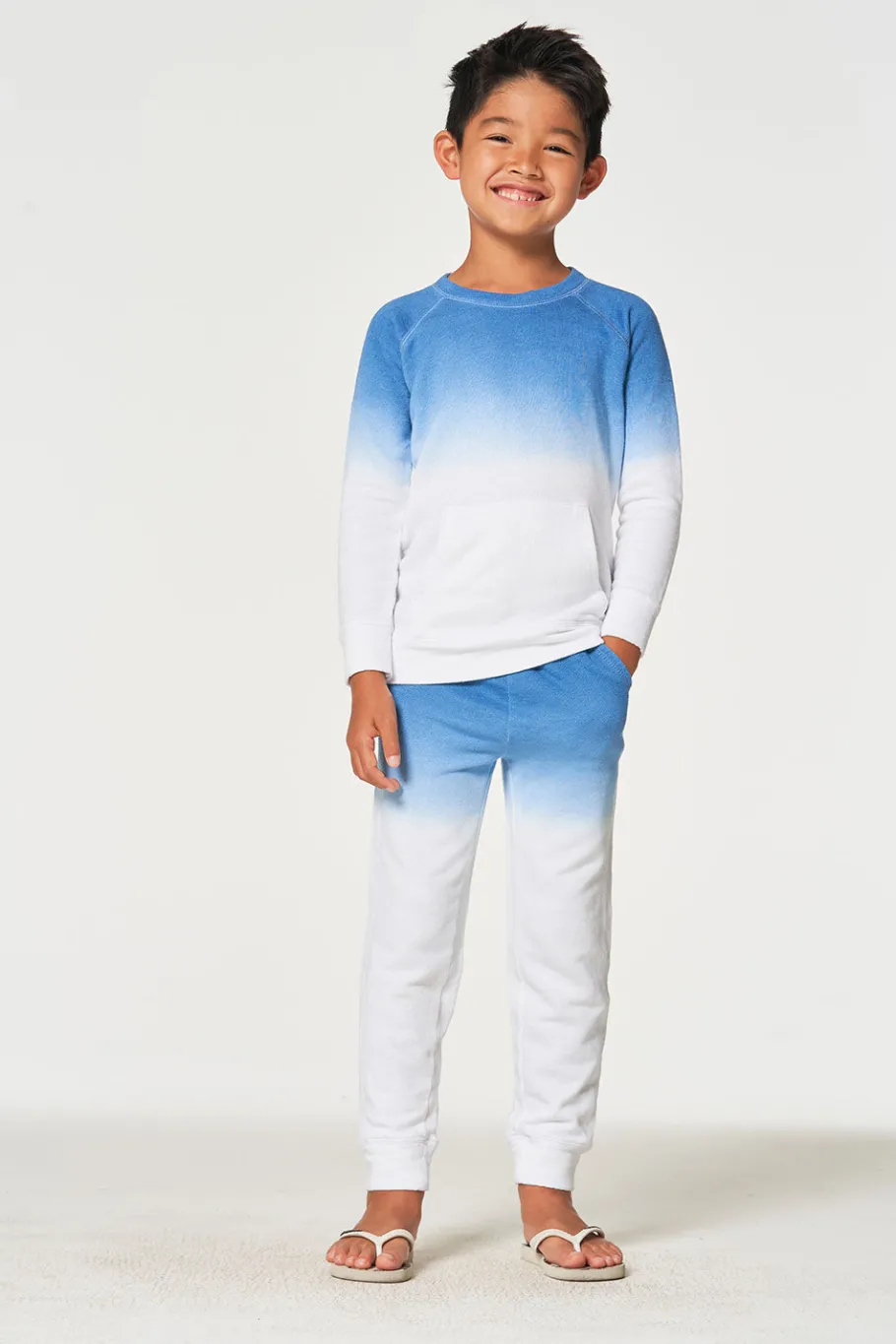 Discount Chaser Brand Boys Linen French Terry Long Sleeve Kanga Pocket Pullover